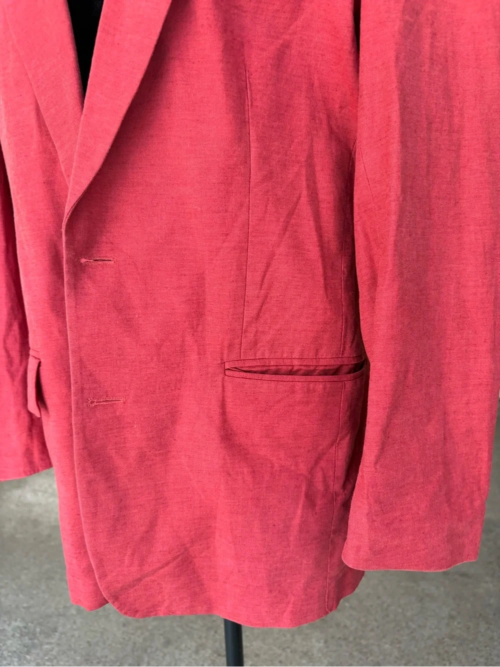 Debenhams Men's Coral Red cotton/linen/viscose Blazer - Classic Jacket